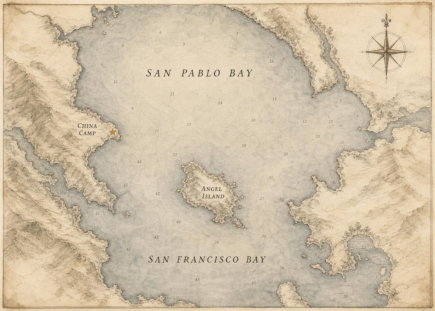 Nautical chart of China Camp / Angel Island