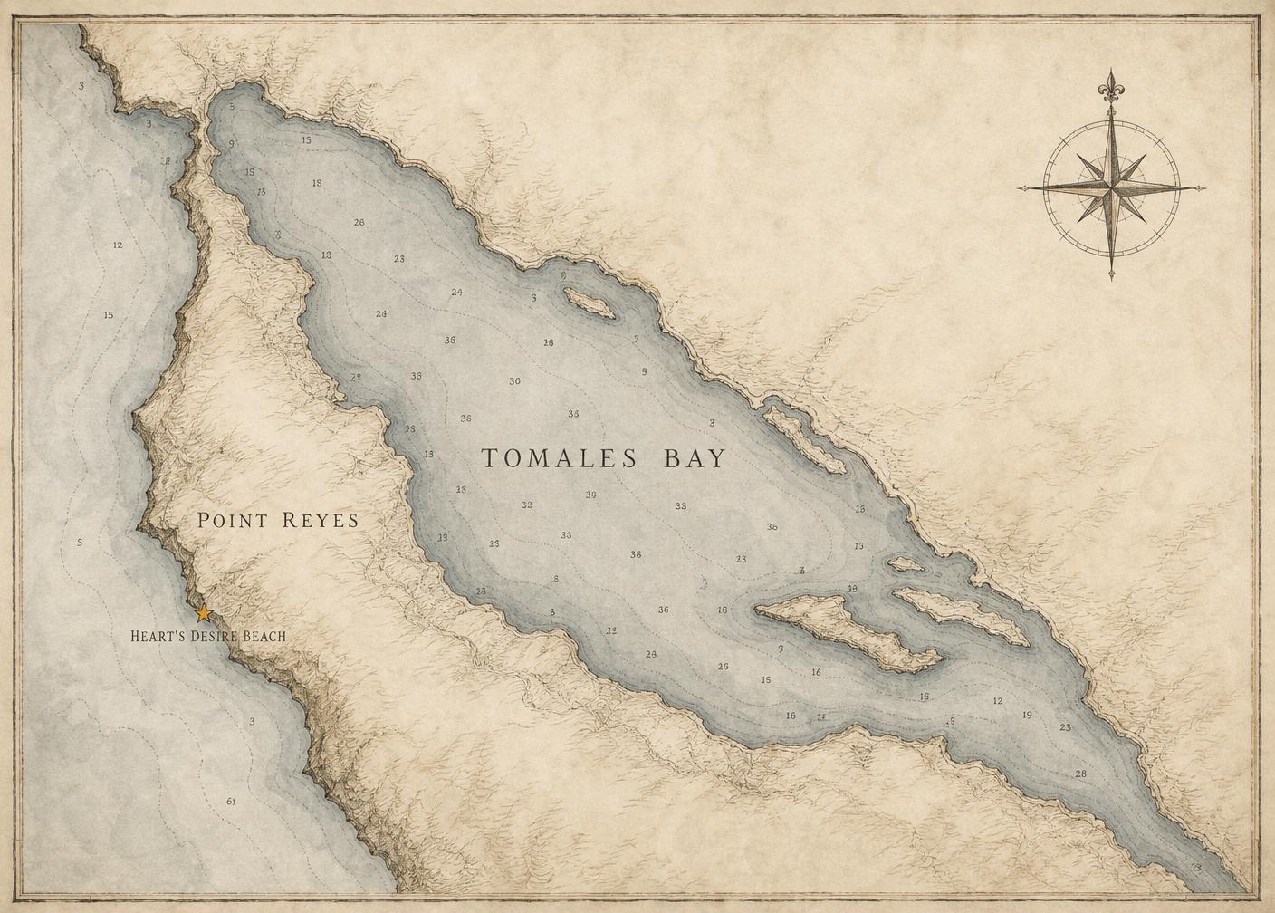 Nautical chart of Heart's Desire Beach